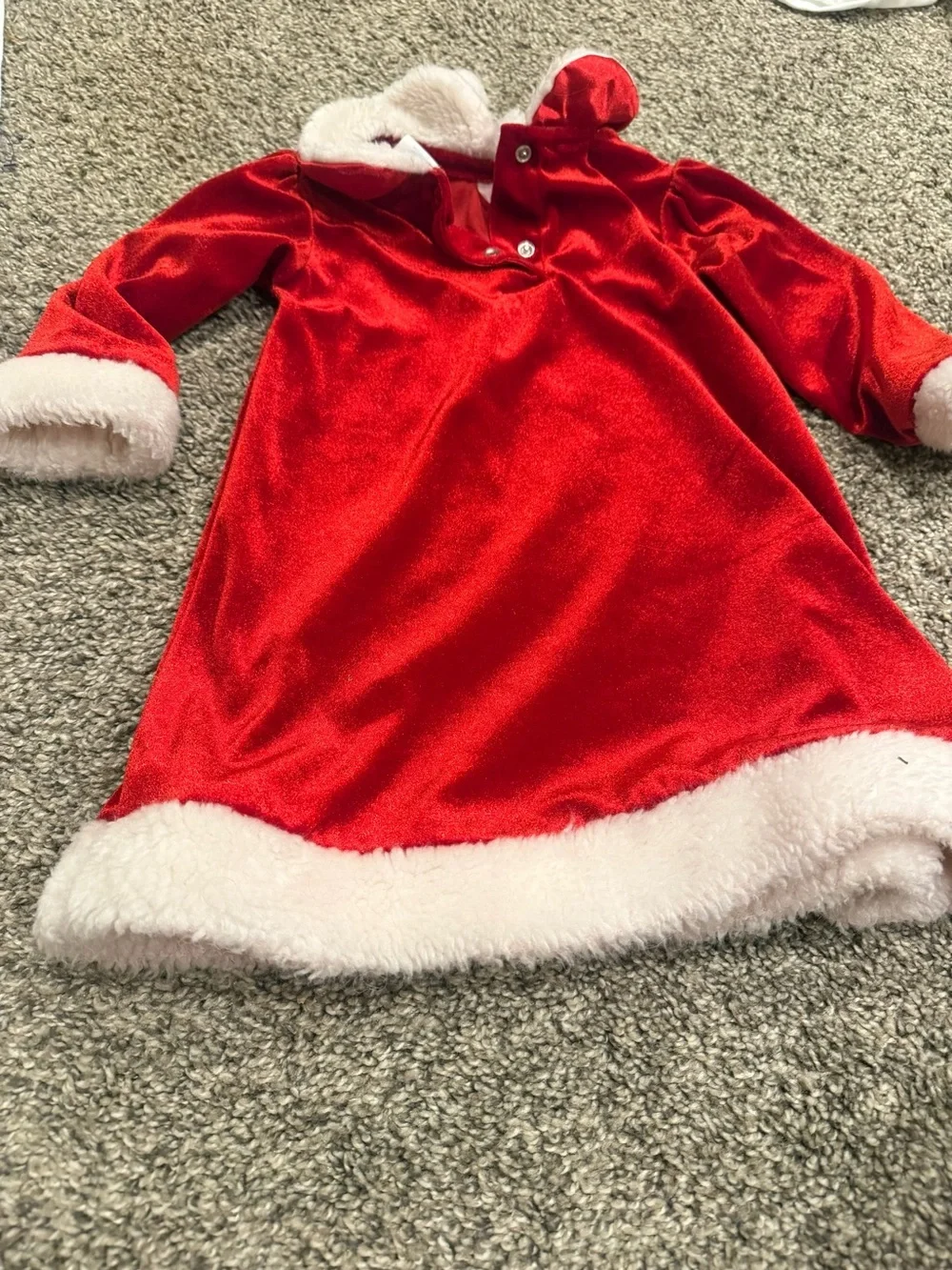 Vintage Wonder Kids Toddler Girls Doll-Red Velvet White Fur-Christmas Dress 2t